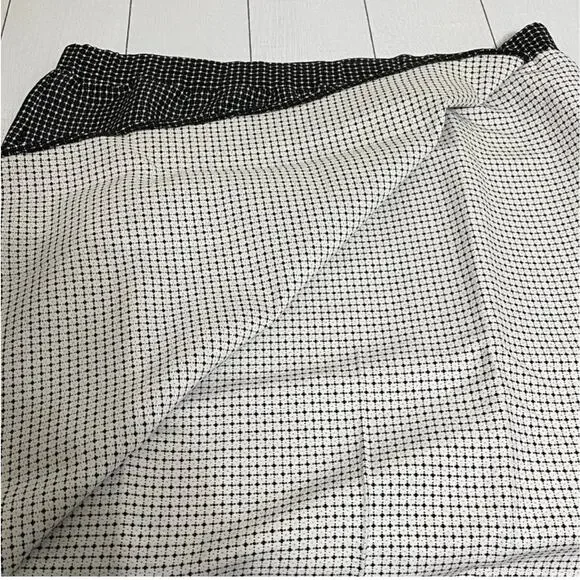 JESSICA LONDON Black and White Box Plaid Faux Wrap Skirt Size 18/20 NWT - Picture 6 of 10